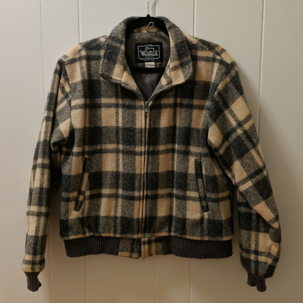 Woolrich vintage plaid bomber jacket women's L